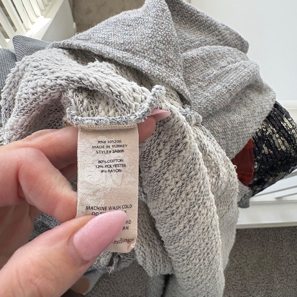 Soft Surroundings Lazy Day Hoodie Dress Knit Drawstring Pockets Casual Gray M - Picture 4 of 6